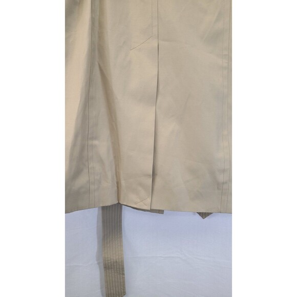 Brand New London Fog Beige Tan Hooded Trench Coat Womens Large Rain Jacket Macys - Picture 8 of 8